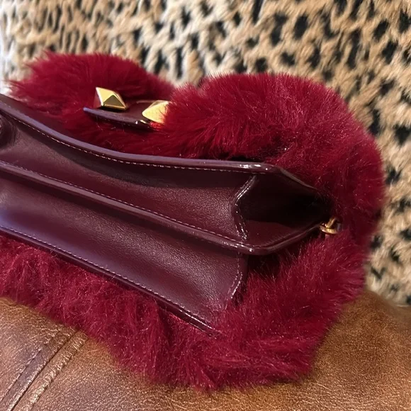 🚫SOLD🚫SOLD🚫 Jimmy Choo Madeline Faux Fur Crossbody Clutch Bag - Picture 6 of 15